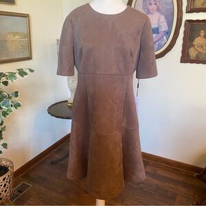 Calvin Klein • Faux Suede Fit & Flare Dress • Size 14 • NWT $119